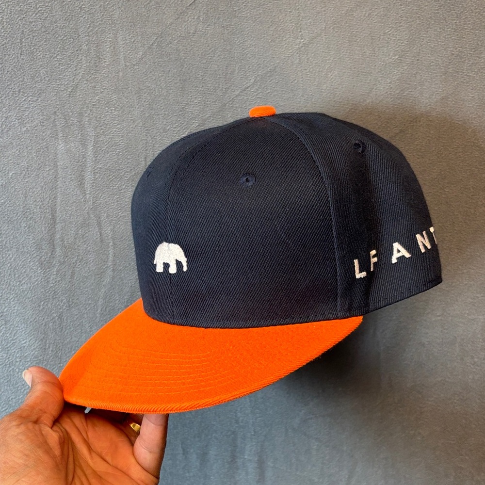LFANT Navy Orange Snapback Hat Streetwear Elephant Logo Baseball Cap Streetwear